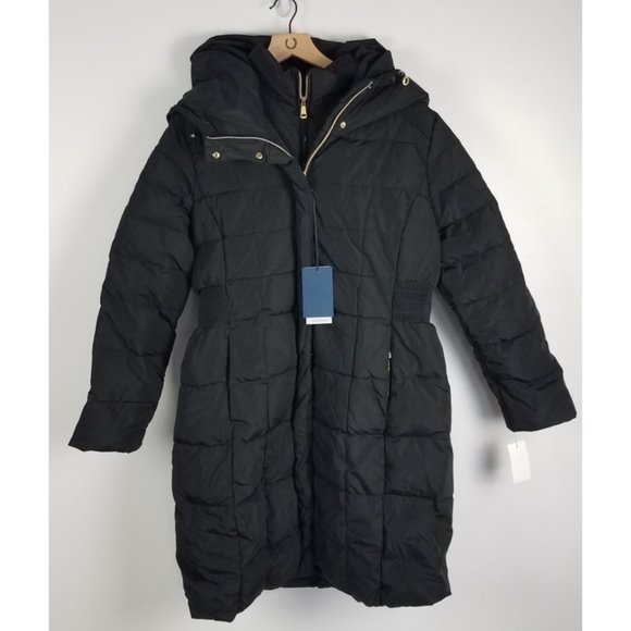 Cole Haan Women's Sz. Petite XXL Black Hooded Down & Feather Coat NWT - Picture 2 of 9